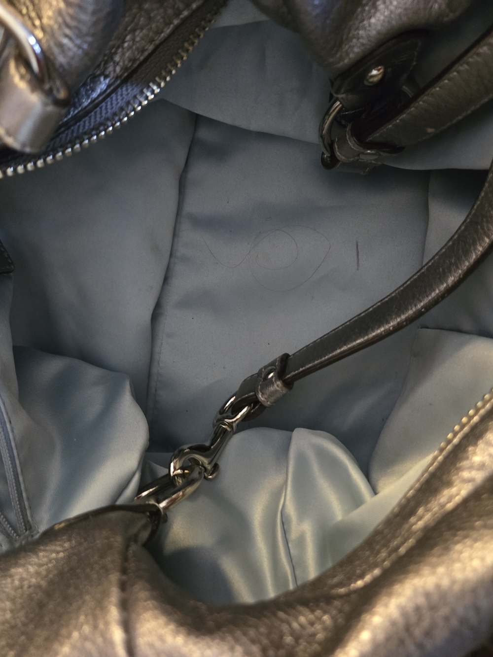 Coach Metallic Leather Shoulder Bag - Gunmetal - Picture 5 of 5